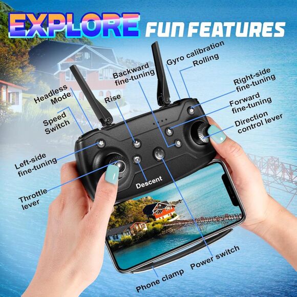 Mini Drone for Kids and Beginners, Quadcopter with LED Lights, 3D Flip - Picture 5 of 7